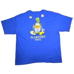 Isla Mujeres Mexico Tequila Graphic T-Shirt Blue 3XL Yazbek Souvenir Tee